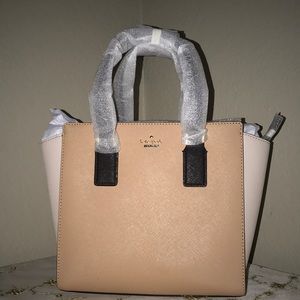 NWT Kate Spade tan & cream color satchel handbag